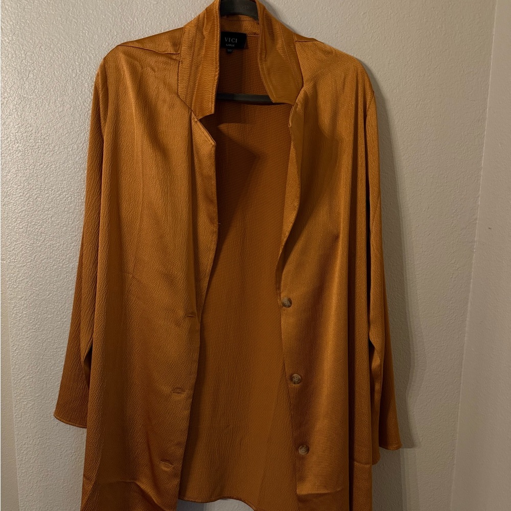 Vici Terracotta Textured Jacket